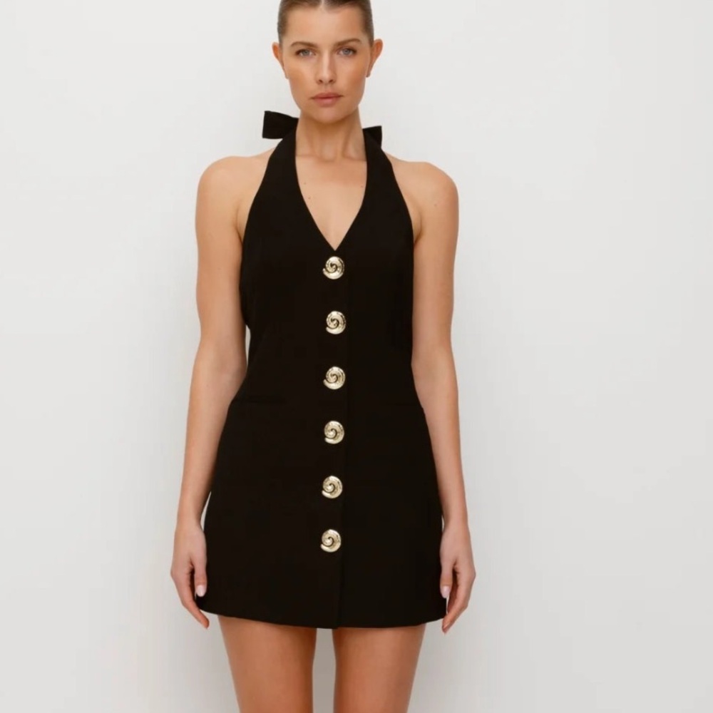 The Wolf Gang Black Halter Vest Dress